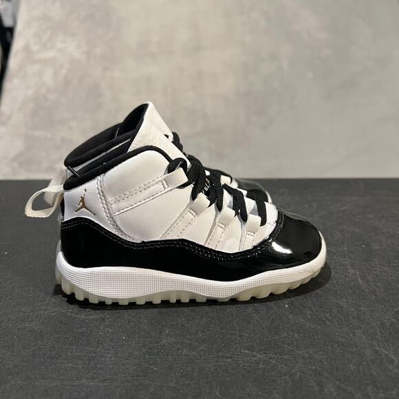 Jordan 11 Retro DMP Gratitude Shoes Toddler 8C Black White Gold 378040-170 Baby - Picture 1 of 9